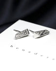 Fine Jewelry Designer Montreal Bena Jewelry White Gold and Diamond Earrings Made in Montreal Canada Fancy Edgy Collection