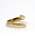 Side view yellow gold silver plated ring bena jewelry montreal designer fine jewelry minimalist jewels montreal made in canada