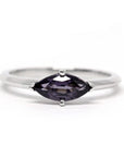 Marquise Shape Spinel Purple Bena Jewelry Custom Made Color Gemstone Ring Bridal Engagement Color Gemstone Montreal Made in Canada White Gold Ring Edgy Style