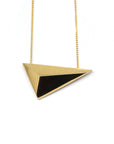 Front view of gold plated silver pendant vermeil bena jewelry Edgy Collection Montreal Made in Canada