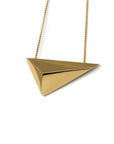 Pyramidal Vermeil Pendant Edgy Collection Yellow Gold Plated Jewelry Bena Jewelry Montreal Fine Designer Made in Canada