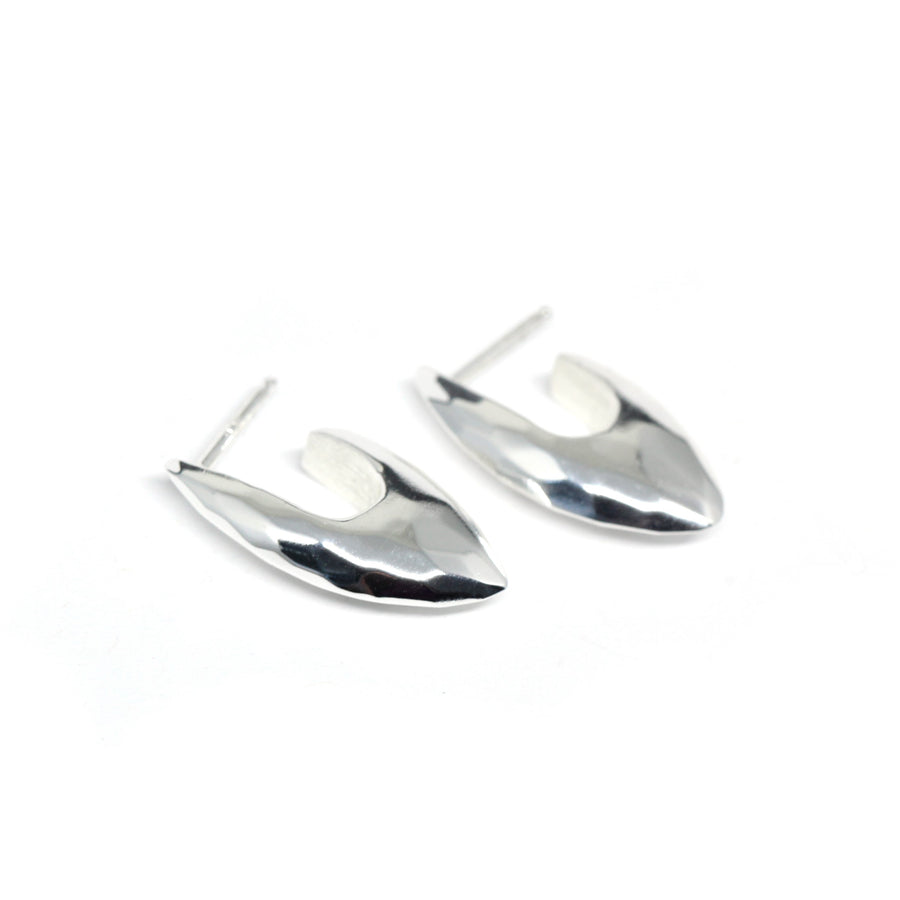 Silver Rough Faceted Alp Earrings