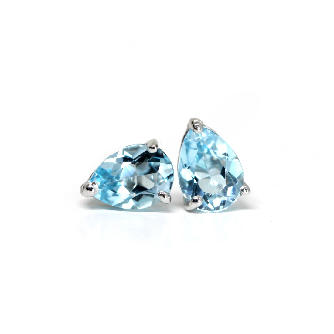 Topaz Pear Blue Sky Small Stud Earrings