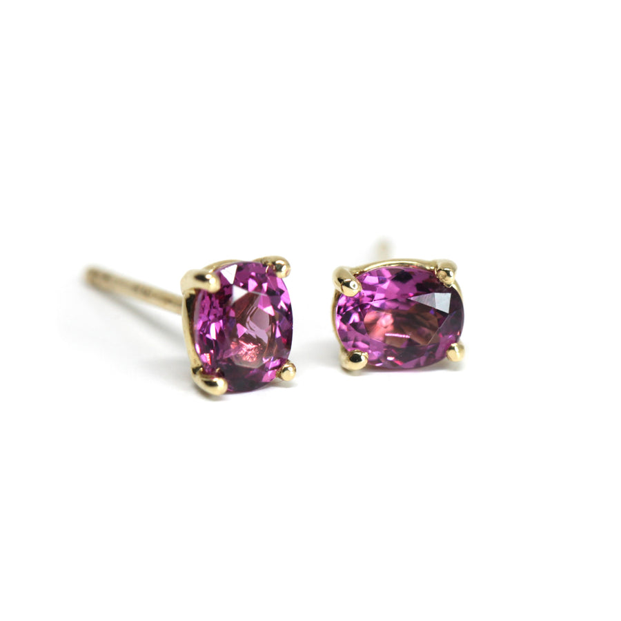 purple pink garnet gemstone stud earrings bena jewelry montreal rhodolite gemstone earrings gold gems studs natural garnet earrings pink garnet gemstone stud earrings