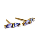 Tanzanite Double Pear Gold Stud Earrings