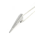 Simple Pike Pendant Silver and Round White Diamond Bena Jewelry Made in Montreal Canada