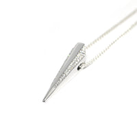Simple Pike Pendant Silver and Round White Diamond Bena Jewelry Made in Montreal Canada