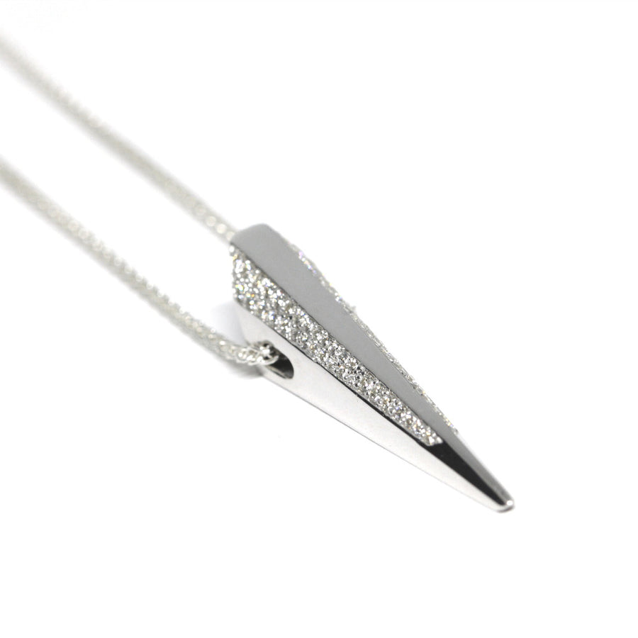 Diamond and silver Pike Pendant Bena Jewelry Made in Montreal Canada