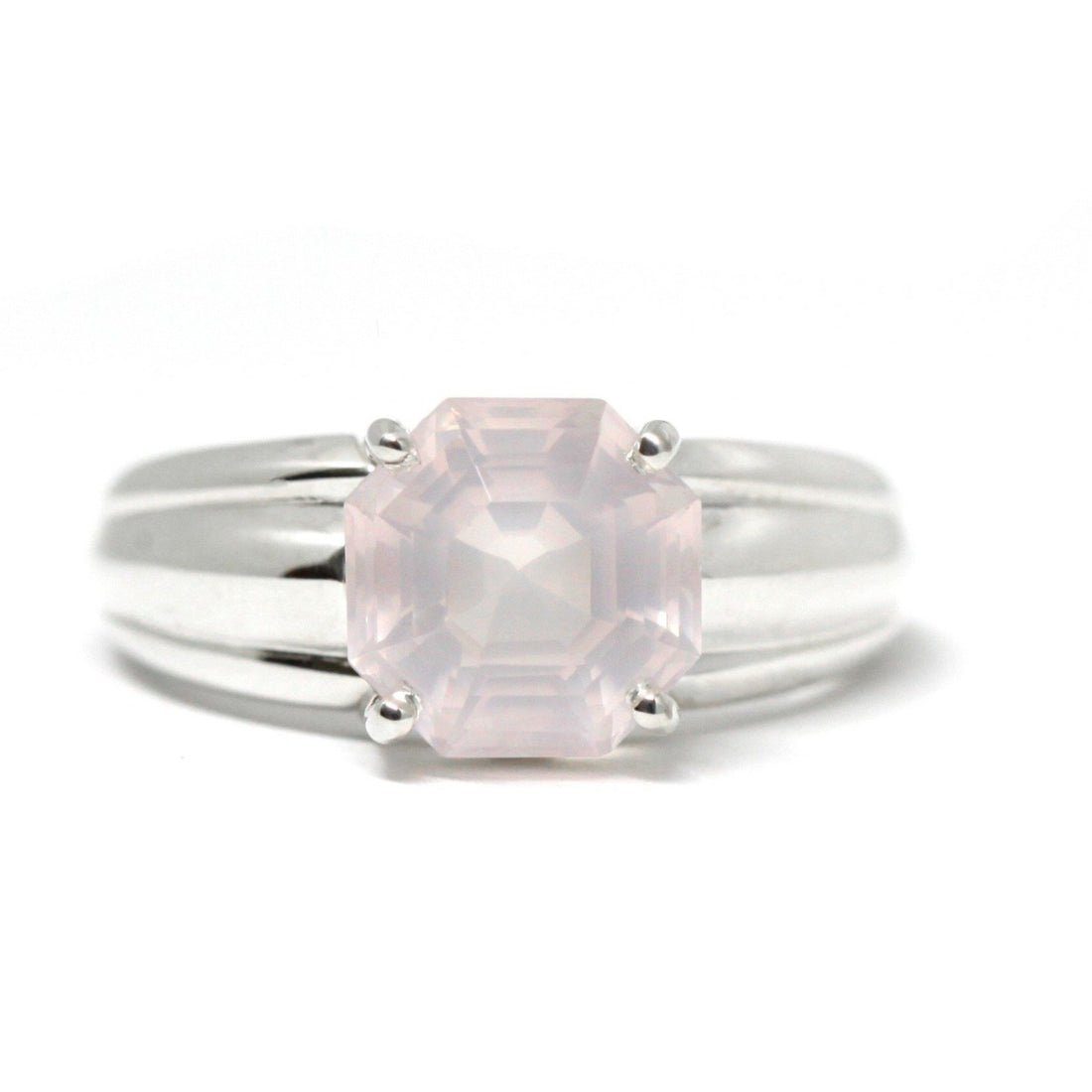 octogonal rose quartz bena jewelry fancy jewelry custom made ring montreal made in canada fine jewelry designer little italy jeweler edgy color gemstone jewls custom made in montreal handmade in Canada