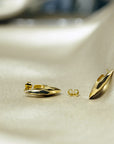 Gold plated silver earrings elegant earrings modern design Bena Jewelry Earrings Vermeil Yellow Gold Fine Jewelry Custom Designer Montreal Made in Canada