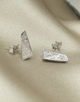 White gold and diamond stud earrings Bena Jewelry made in Montreal Canada Fnacy Edfy Fine Jewelry Local Montreal Designer