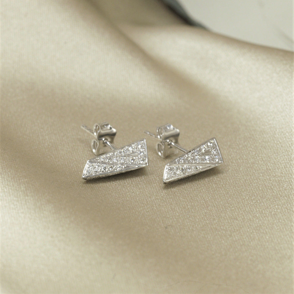 Bena Jewelry Fancy Edgy Collection Made in Montreal White Gold and Diamond Jewels Edgy Collection Small Diamond Bold Stud Earrings