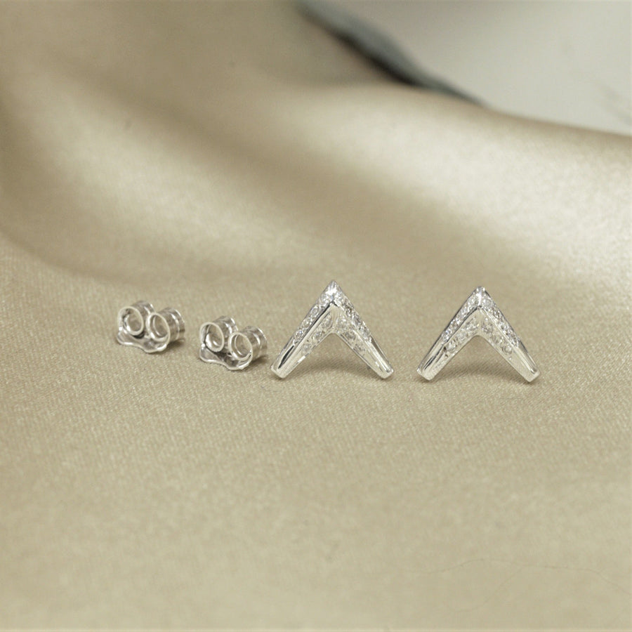 White gold and diamond earrings Fine Jewelry made in Canada Bena Jewelry Montreal
