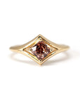 square natural brown peach zircon gemstone bridal ring custom made montreal bena jewelry designer