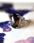 Oval Smoky Nights Silver Ring