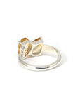 Double Pear Shape Citrine ShowMe Silver Ring