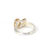 Double Pear Shape Citrine ShowMe Silver Ring