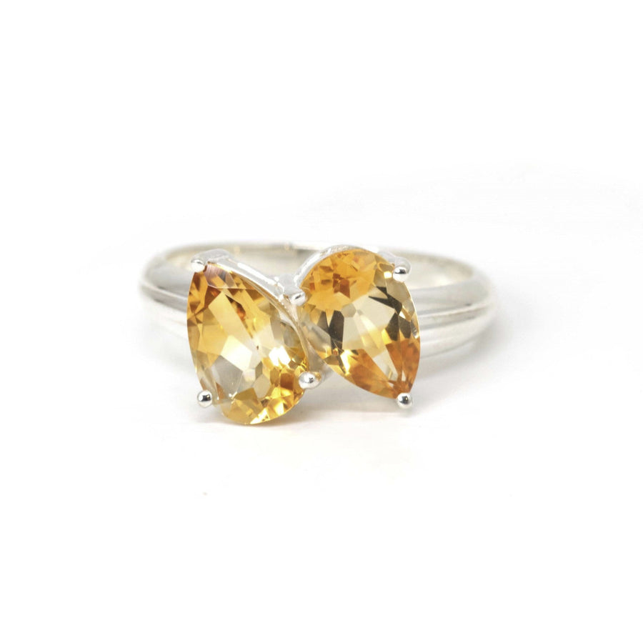 toi et moi pear shape citrine statement bena jewelry ring montreal