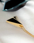 Back view of vermeil gold Edgy collection of Bena Jewelry montreal made simple minimalist pendant gold plated in montreal unisexe bold jewelry ethical custom made bridal and fashion jeweler manufacture montreal made in canada minimalist cool luxury jewelry