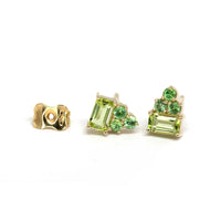 Lola Peridot & Tsavorit Gold Stud Earrings