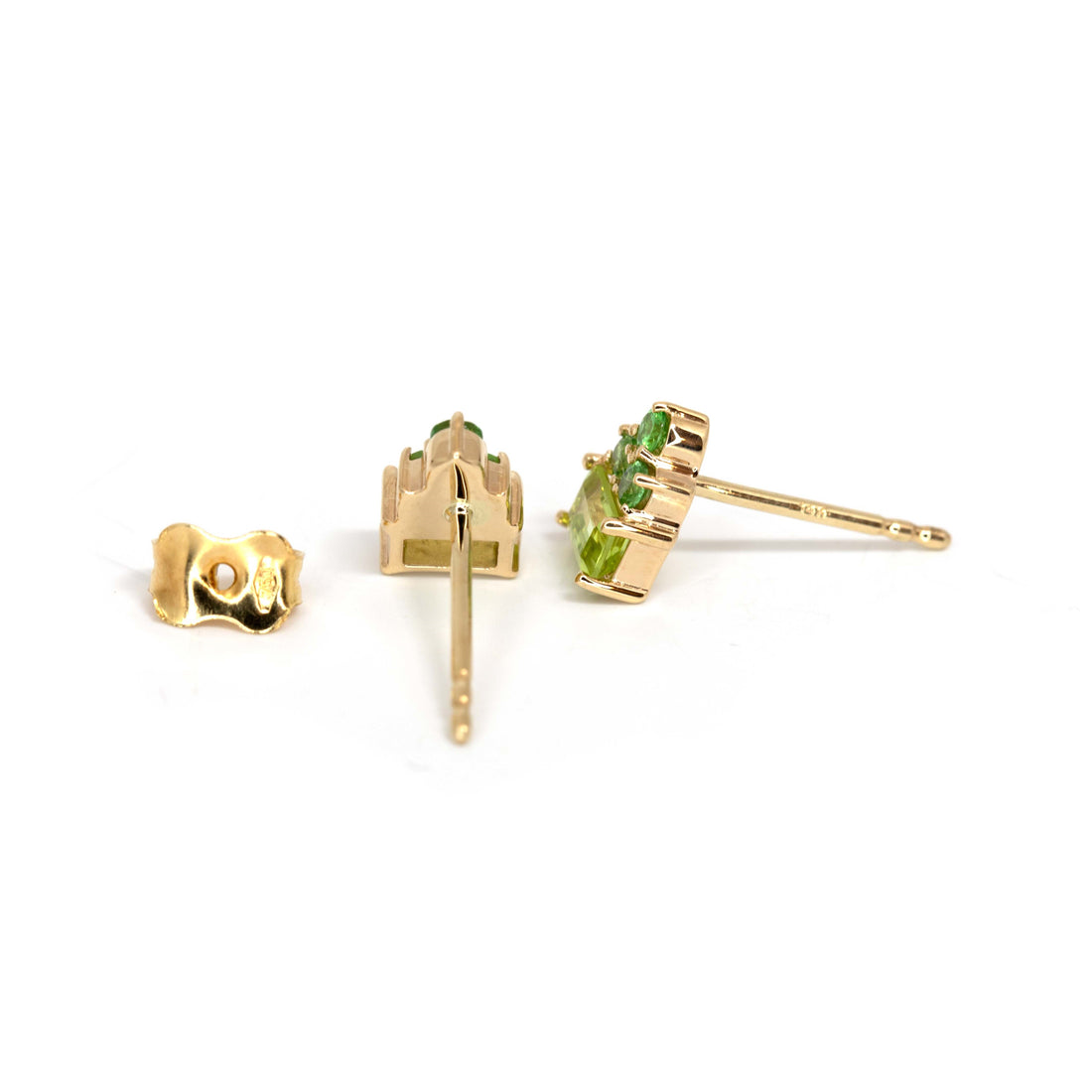 Lola Peridot & Tsavorit Gold Stud Earrings