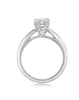 side view of round diamond engagement ring diamond prongs ring bena jewelry custom made diamond engagement ring montreal handamde fine jewelry little italy montreal 