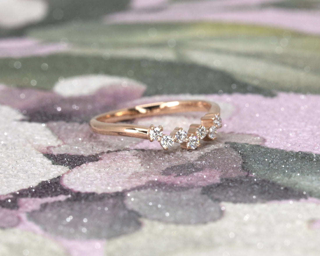 rose gold diamond wedding band bena jewelry bridal rings