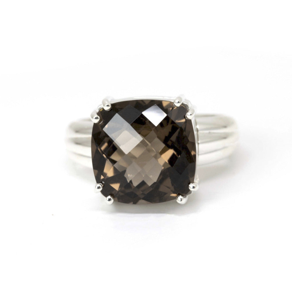 custom made smoky quartz statement ring bena jewelry montreal designer