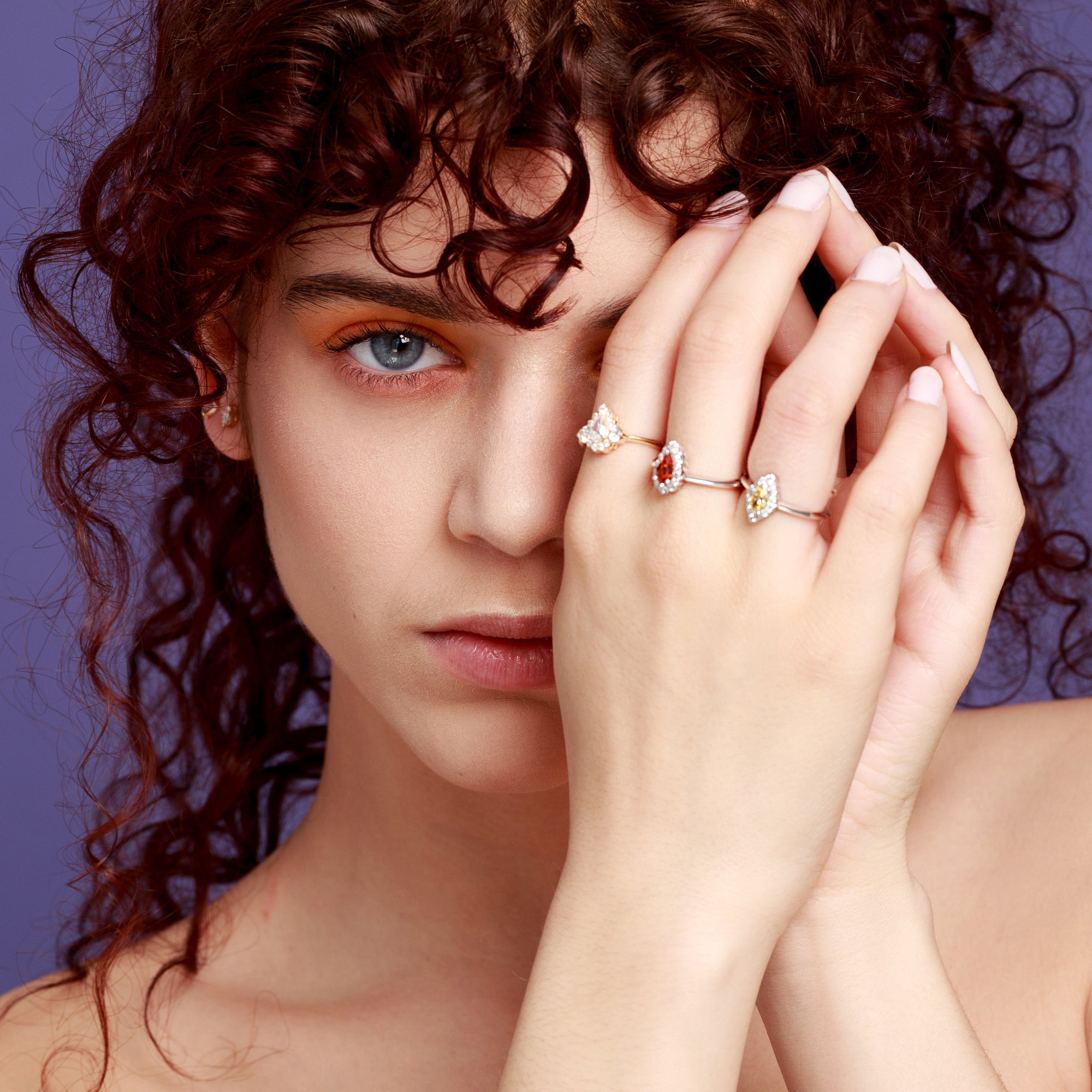PEAR SHAPE AURA SPESSARTITE GARNET  | White Gold Ring