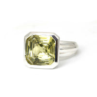 square shape lemon quartz bena jewelry design montreal edgy