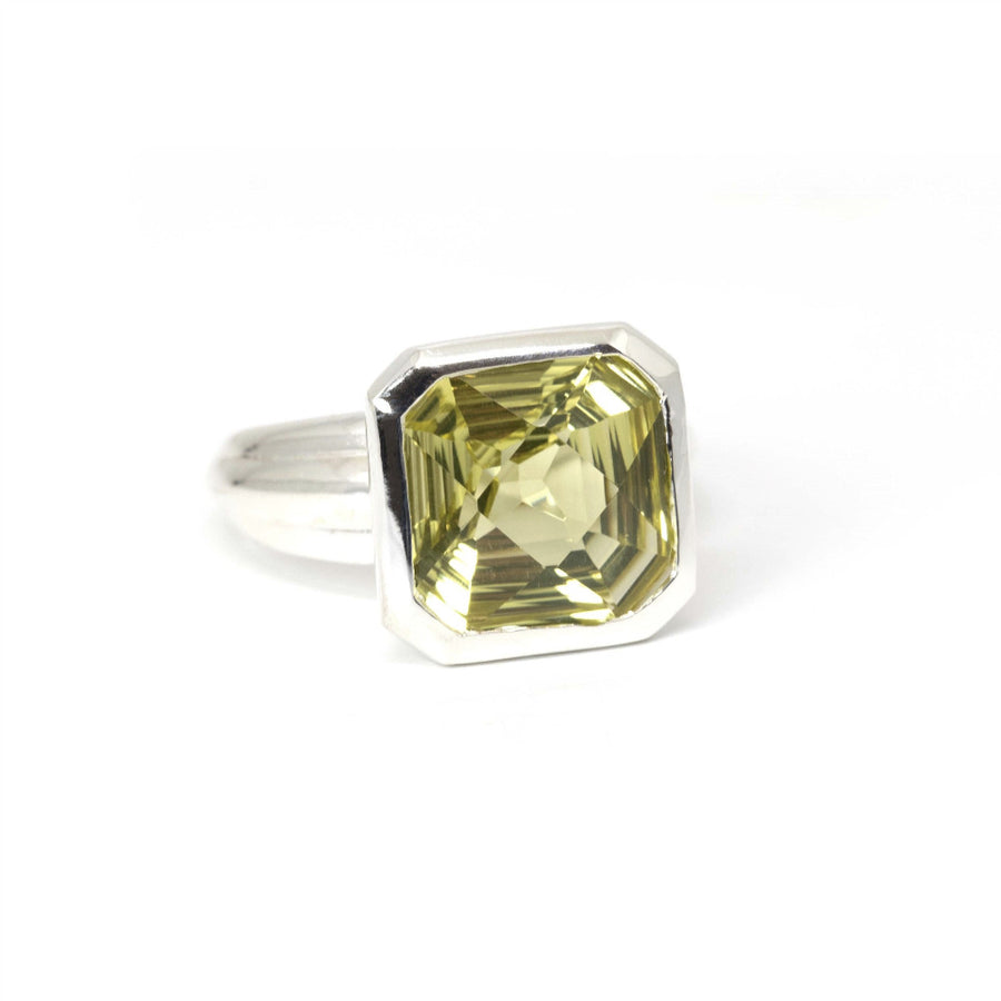 yellow statement gemstone silver cocktail bena jewelry ring