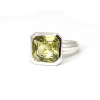 yellow lemon quartz statement silver ring bena jewelry designer montreal