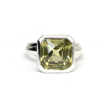 lemon quartz statement silver ring bena jewelry edgy design montreal