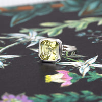 yellow lemon quartz silver edgy statement ring montreal canada