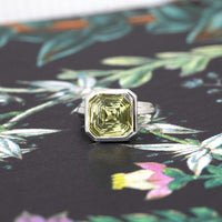 square shape lemon quartz gemstone ring bena jewelry
