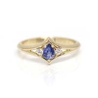 yellow gold custom made color bridal ring by bena jewelry