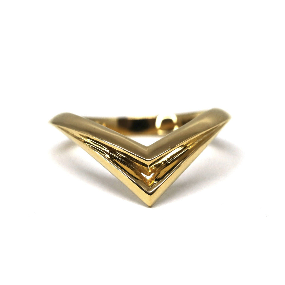 Adorn Yellow Gold Ring by Bena Jewelry featuring a bold V-shaped design, photographed on a white background, fine jewelry handmade in Montreal.