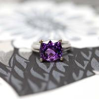 fancy shape amethyst statement ruby mardi color gemstone ring made montreal bena jewelry designer