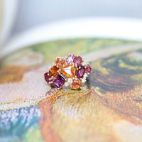 bena jewelry statement red and orange gemstone custom made designer