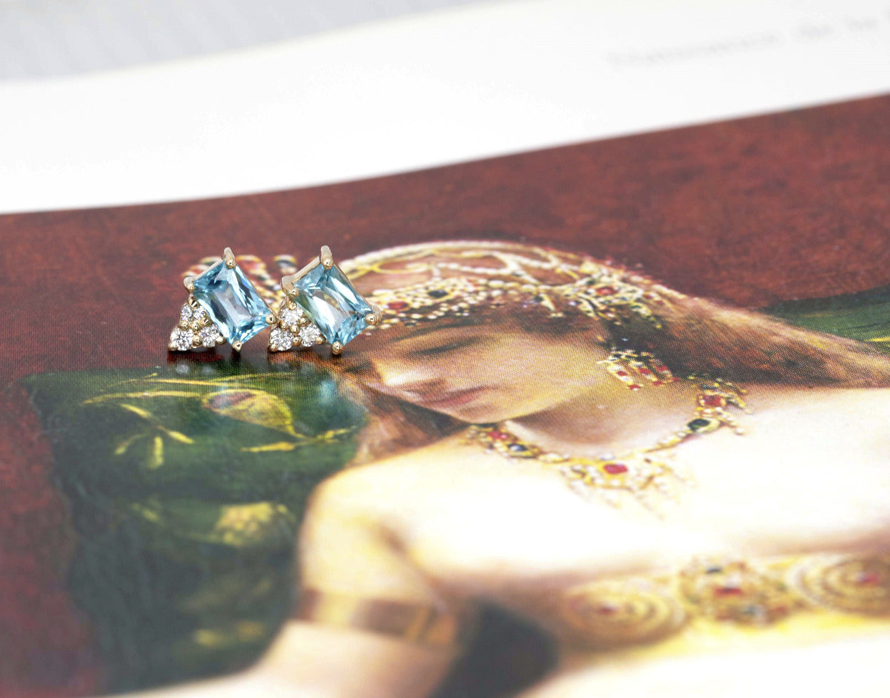 Playful and colorful composition showcasing the unique sparkle of natural zircons and diamonds.