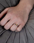 Zircon Baguette Shape Fire Orange Gold Ring