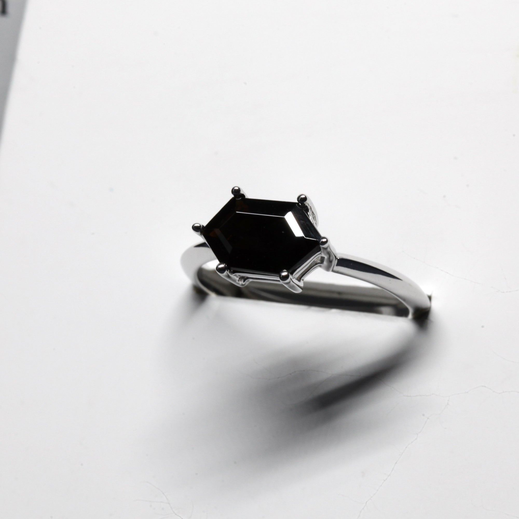 Bena Jewelry color gemstone custom bridal ring montreal fine jewelry designer little italy jeweler bridal engagement ring manufacture montreal black stone modern birdal ring