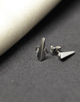 white gold small edgy stud earrings bena jewelry designer