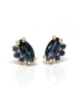 marquise shape blue sapphire gemstone stud earings montreal fine bridal bena jewelry designer canada custom made jewellery