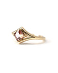 side view of adorn ring square brown gemstone zircon gold bridal jewels made by bena jewelry design