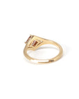 back view of yellow gold minimaliast engagement ring custom designed bena jewelry montreal