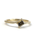 emerald cut brown diamond yellow gold bena jewelry custom ring designer montreal