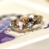 custom made montreal color gemstone bridal ring bena jewelry engagement ring brown diamond natural zircon gems montreal ruby mardi wedding rings