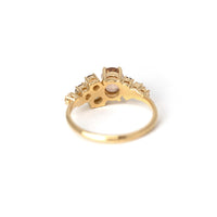 back view of custom made yellow gold color gemstone bena jewelry designer montreal ruby mardi jeweler little italy