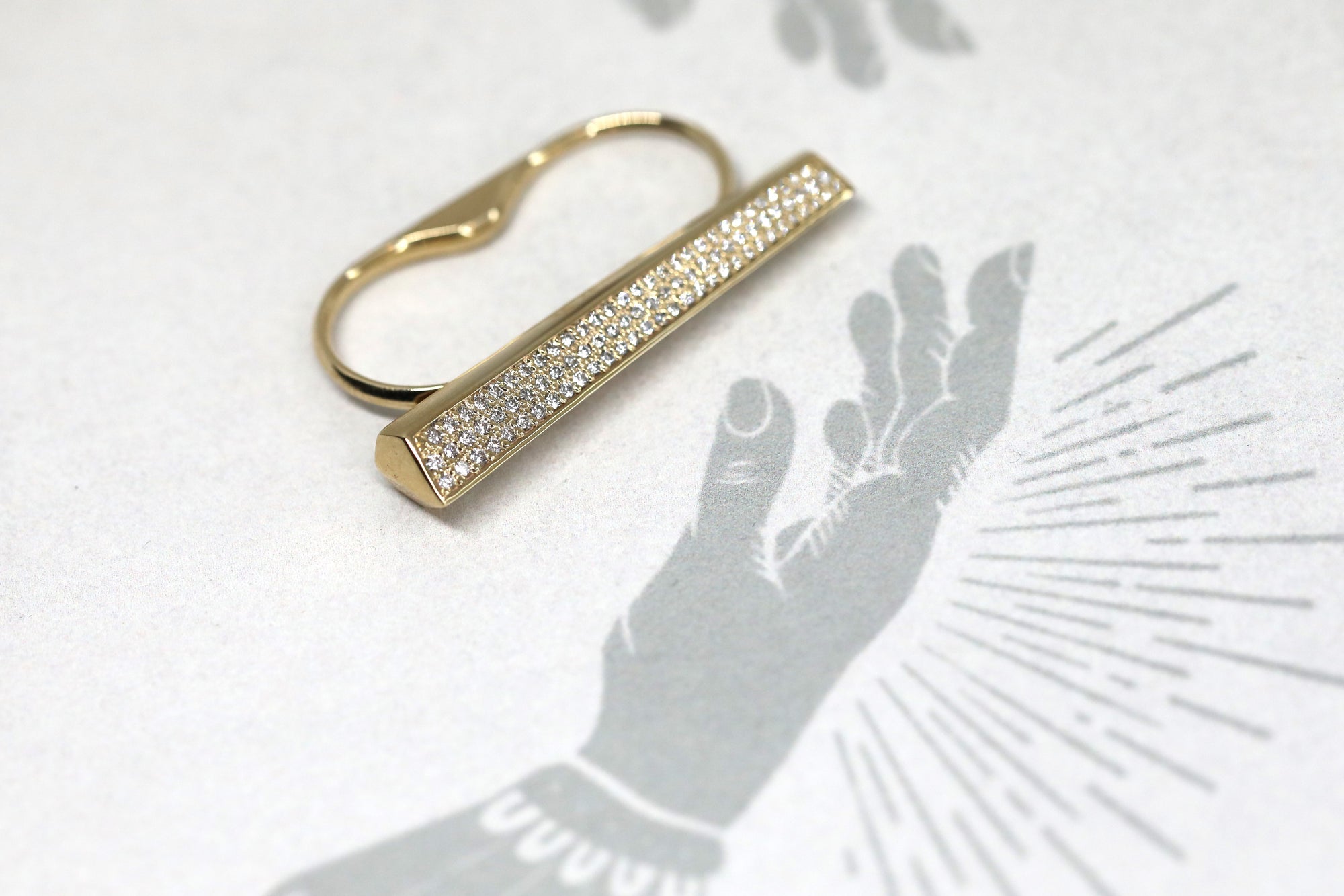 Back view showing the ergonomic design and attention to detail in craftsmanship by Bena Jewelry, Montreal.